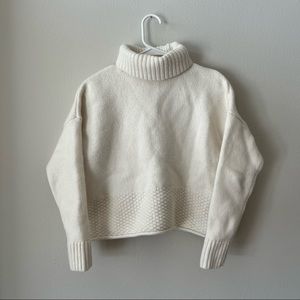 madewell sadler turtleneck in antique cream, xs